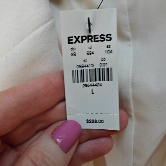 Express Belted Wrap Front Coat, Swan (Ivory-Off-White), Large(NWT) - Picture 14 of 16